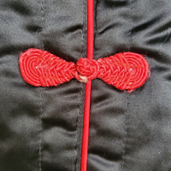 Vintage Medium Quilted Satin Asian Style Frog Closure Jacket - Picture 7 of 8